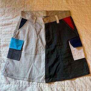 Colorblock A-Line Skirt